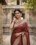 Ready to Wear Faux Georgette Drape Saree with Fully Embroidered Sequins Blouse