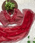Rich Georgette Saree with 3mm Sequins Embroidery & Fully Stitched Blouse