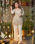 Heavy Crepe Silk Embroidered Kurta Pant Set – Elegant Ethnic Wear