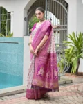 Premium Banarasi Silk Patola & Ajrakh Weaving Saree with Zari & Meena Work