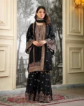 Fendy Silk Embroidered Top Sharara & Dupatta Set