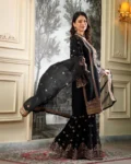 Fendy Silk Embroidered Top Sharara & Dupatta Set