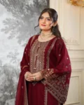 Fendy Silk Embroidered Top Sharara & Dupatta Set