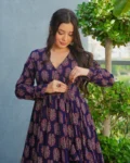 Rayon Digital Printed Anghrakha Kurti with Bottom