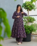 Rayon Digital Printed Anghrakha Kurti with Bottom
