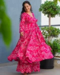Rayon Digital Printed Anghrakha Kurti with Bottom (2 PCS)