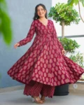 Rayon Digital Printed Anghrakha Kurti with Bottom