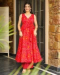 Heavy Rayon Digital Printed Anghrakha Kurti with Bottom