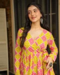 Heavy Rayon Digital Printed Anghrakha Kurti with Bottom