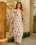 Cambric Cotton Straight Printed Kurti Set with Bottom & Dupatta