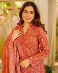 Cambric Cotton Straight Printed Kurti Set with Bottom & Dupatta