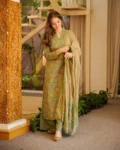 Cambric Cotton Straight Printed Kurti Set with Bottom & Dupatta