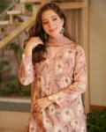 Cambric Cotton Straight Printed Kurti Set with Bottom & Dupatta