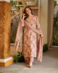 Cambric Cotton Straight Printed Kurti Set with Bottom & Dupatta