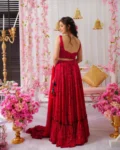 Heavy Airtex Chinon Digital Printed Tier Lehenga Set
