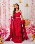 Heavy Airtex Chinon Digital Printed Tier Lehenga Set