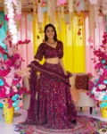 Heavy Airtex Chinon Digital Printed Tier Lehenga Set