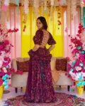 Heavy Airtex Chinon Digital Printed Tier Lehenga Set