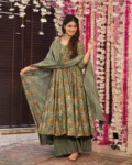 Pure Muslin Digital Printed Kurti Set with Bottom & Dupatta (3 PCS)