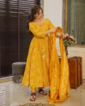 Pure Muslin Digital Printed Kurti Set with Bottom & Dupatta