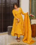 Pure Muslin Digital Printed Kurti Set with Bottom & Dupatta