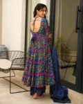 Pure Muslin Digital Printed Kurti Set with Bottom & Dupatta