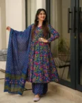 Pure Muslin Digital Printed Kurti Set with Bottom & Dupatta