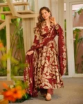 Muslin Digital Printed Kurti Set with Bottom & Dupatta