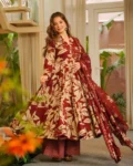 Muslin Digital Printed Kurti Set with Bottom & Dupatta