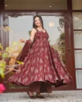 Muslin Digital Printed Kurti Set with Bottom & Dupatta