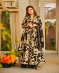 Muslin Digital Printed Kurti Set with Bottom & Dupatta