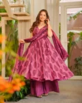 Muslin Digital Printed Kurti Set with Bottom & Dupatta