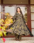 Muslin Digital Printed Kurti Set with Bottom & Dupatta