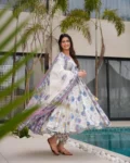Muslin Digital Printed Kurti Set with Bottom & Dupatta