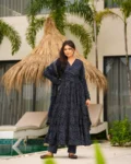 Muslin Digital Printed Kurti Set with Bottom & Dupatta