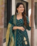 Muslin Digital Printed Kurti Set with Bottom & Dupatta