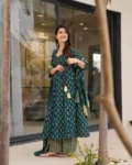 Muslin Digital Printed Kurti Set with Bottom & Dupatta