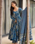 Muslin Digital Printed Kurti Set with Bottom & Dupatta (3 PCS)