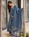 Muslin Digital Printed Kurti Set with Bottom & Dupatta (3 PCS)