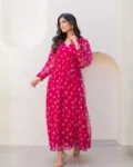 Heavy Faux Georgette Fully Flared Digital Printed Anarkali Gown