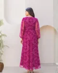 Heavy Faux Georgette Covered Neck Fully Flared Anarkali Gown