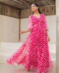 Heavy Faux Georgette Fully Flared Digital Printed Anarkali Gown