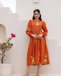 Heavy Kota Checks Digital Printed Long Gown Dress