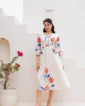 Heavy Kota Checks Digital Printed Long Gown Dress