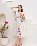 Heavy Kota Checks Digital Printed Long Gown Dress