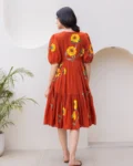 Heavy Kota Checks Digital Printed Long Gown Dress