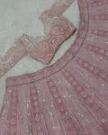 Pastel Slub Silk Lehenga Set with Resham Dori & Rainbow Sequins Work