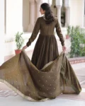 Vichitra Silk Sequins Embroidered Gown with Dupatta Collection 2026
