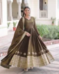Vichitra Silk Sequins Embroidered Gown with Dupatta Collection 2026