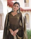 Vichitra Silk Sequins Embroidered Gown with Dupatta Collection 2026